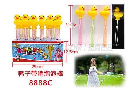 31cm rhubarb duck bubble stick with B whistle (24 pieces/display box)
