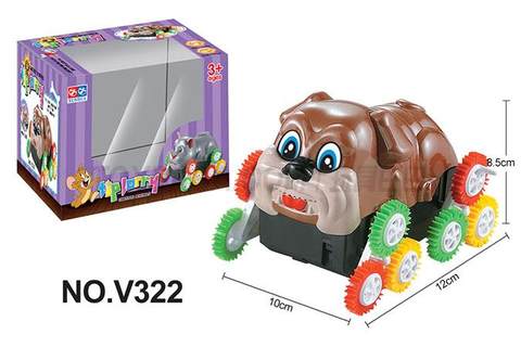 Dog 12 color wheel electric dump truck brown