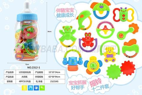 12 large bottle rattles