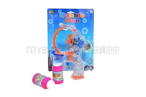 Double lights, double flashing music, 2 bottles, transparent fish bubble gun for blowing big bubbles in water