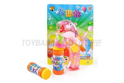 2 bottles of water with lights and music, transparent round-billed dolphin bubble gun
