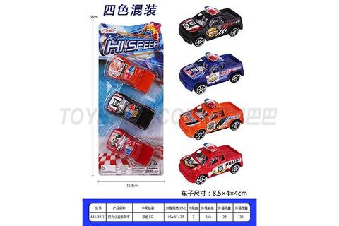 Pullback small pickup police car