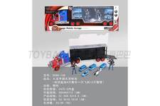 火龙手提式货柜车（收纳盒拖4只警车+1只飞机+2只警察）