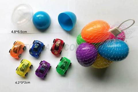 4.2cm two-color pad printing cartoon transparent small pullback cart