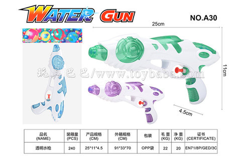 Transparent water gun-English