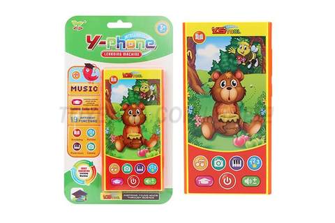 Simulated mobile phone toys, educational education, early education, English eating honey, bear learning mobile phone