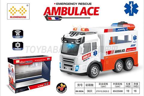 Children's toy car series electric universal ambulance with light and music