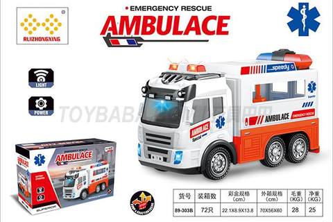 Children's toy car series electric universal ambulance with light and music