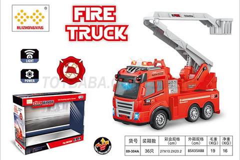 Children's toy car series electric universal fire fighting basket car with light and music
