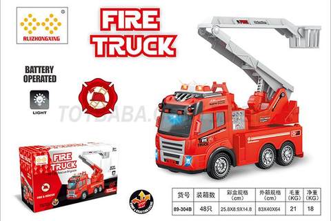 Children's toy car series electric universal fire fighting basket car with light and music