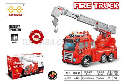 Children's toy car series electric universal fire hook car with light and music