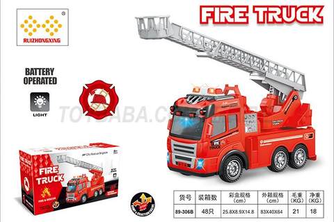 Children's toy vehicle series electric universal fire ladder truck with light and music