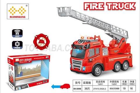 Children's toy vehicle series inertial fire ladder truck with light and music