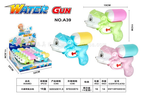 Cartoon water gun with bottle summer toys water gun toys
