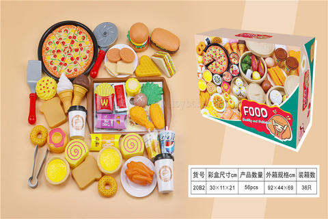 Food toys, burgers, pizza utensils, house toys