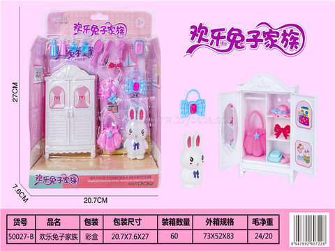 Cute Rabbit Mini Bed Set Playing House Toys