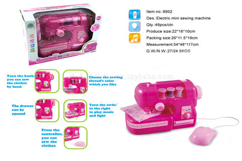 Electric sewing machines with lights, music and toys
