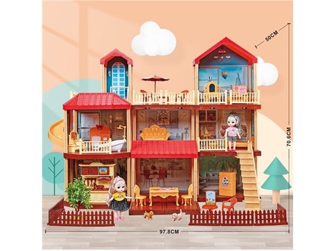 Self-installed villa +6-inch Barbie 2 toys self-installed educational toys