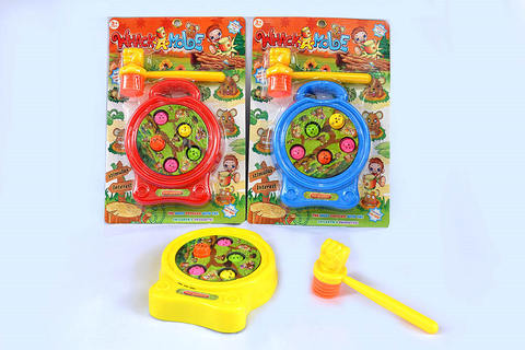 Small earth bell music spins whack a mole