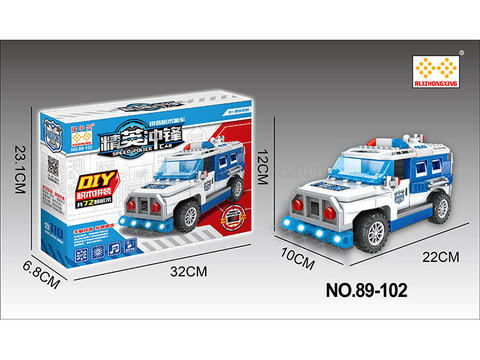 Electric vehicle Toy Electric Universal (taxiing) two functions DIY building block assembly special car with lighting English song (excluding electric 3*1.5AA)
