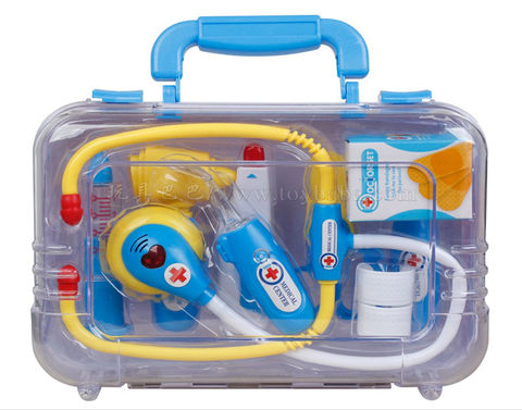Medical equipment men's ABS handbox 10PCS medical toys family toys (lighting, sound. AG10*8)