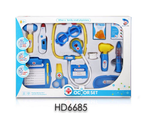 Medical equipment men's assembly 14PCS medical equipment toys go from house to house (lighting. Sound. AG10*6)