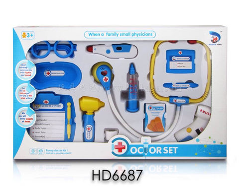 Medical equipment men's assembly 13PCS medical equipment toys go from house to house (lighting. Sound. AG10*8)