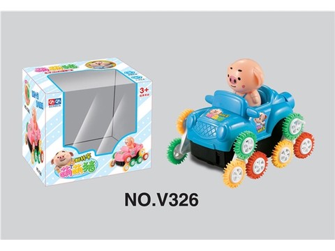 Cartoon Piglet 12 color wheel electric dump truck