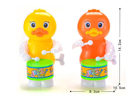 Chained-on-drum big yellow duck