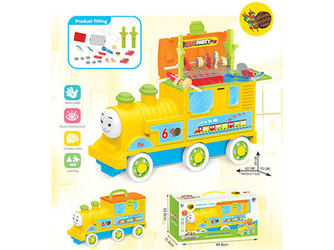 Train barbecue storage cart