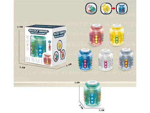 Finger Rubik's Cube beads (glass bottle)