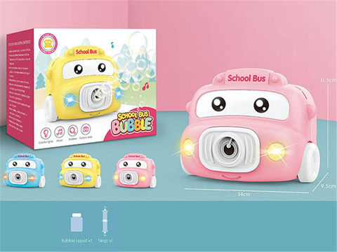 School bus bubble machine with light and music