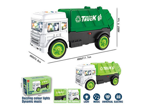 Electric universal sound and light sanitation truck (garbage truck) with light and music