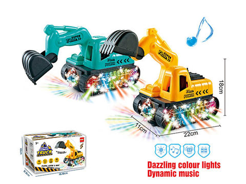 Electric engineering vehicle excavator with light and music (2 colors mixed)