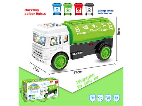 Electric universal sanitation truck sprinkler with light and music