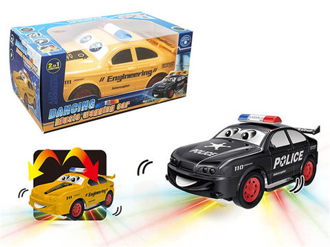 Electric swinging police car (2 color mixed)