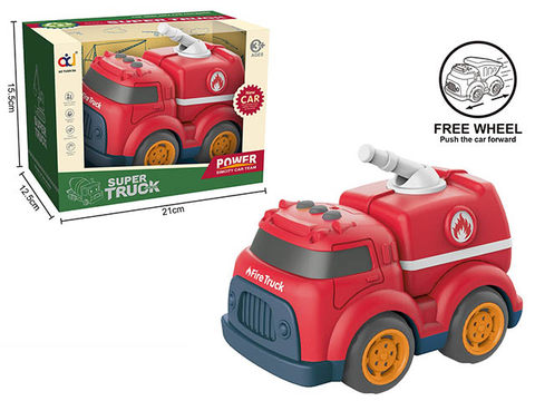 Cartoon gliding engineering vehicle (fire truck)