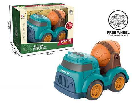 Cartoon gliding engineering vehicle (mixer truck)