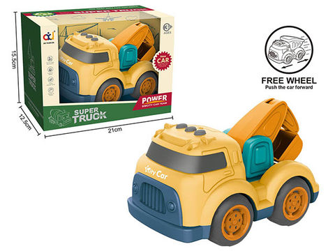 Cartoon gliding engineering vehicle (excavator)