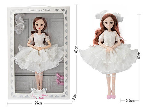 14-inch 22-joint butterfly doll-white skirt