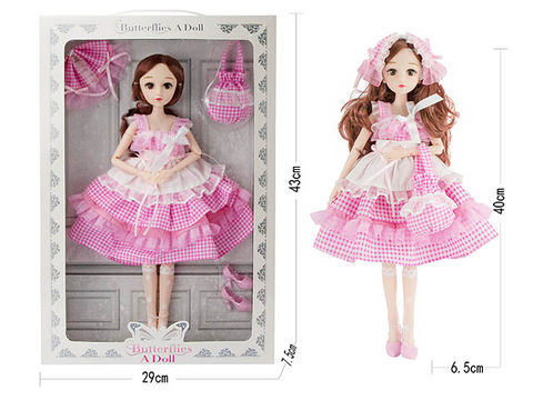 14-inch 22-joint butterfly doll-pink skirt