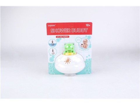 Floating rain clouds (frogs) bath toys in the bathroom