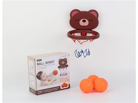 Bathroom basketball frame brown bear (3 balls)