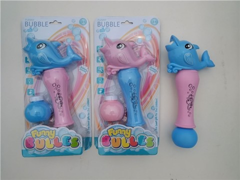 Lights, music, fun, electric bubble stick dolphins.