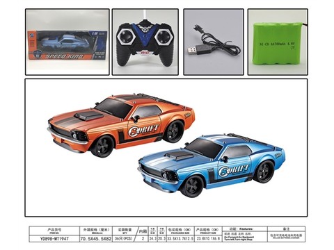 1:18 four-way retro Mustang remote control car (electric package) remote control car toy