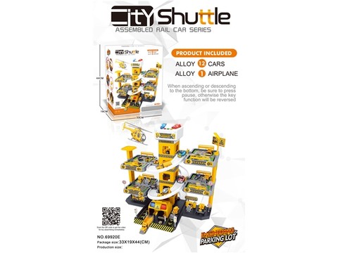 69pcs 5-story engineering parking lot building with alloy car