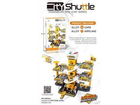 69pcs 5-story engineering parking lot building with alloy car