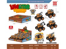越野双惯性工程车 惯性车玩具