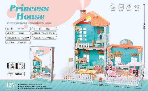 Self-installed villa house roof with light, chimney with spray and light + 4.5-inch joint doll