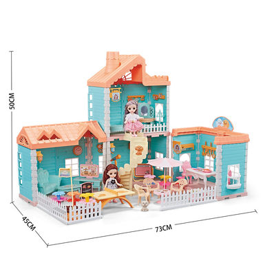 Self-installed villa house + 4.5-inch joint doll 2 toys